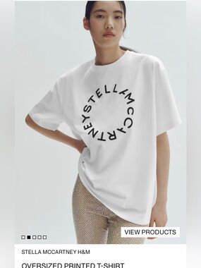 Stella McCartney x H&M oversized printed tshirt - Size XS